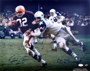 JIM BROWN - BOB LILLY - RISTAMPA FOTOGRAFICA FIRMATA LUCIDA 8 X 10 - Foto 1 di 1