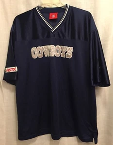 NFL Dallas Cowboys Castrol Oil V Neck Mesh Mens Jersey Shirt Stitch One Size HTF - Picture 1 of 6