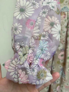 Vintage transparentes beflocktes Blumen Maxi Langarm Kleid/ Langarm/ Prärie 60er 70er - Bild 1 von 6