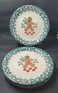 Folk-Craft Gingerbread Man 7.75" Salad Dessert Lunch Plates Tienshan Lot of 4 - Picture 1 of 9