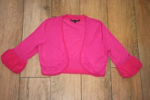 NEW! COAST fushia pink shrug cardigan chiffon trim SIZE XS 6 8 jacket bolero - Picture 1 of 5