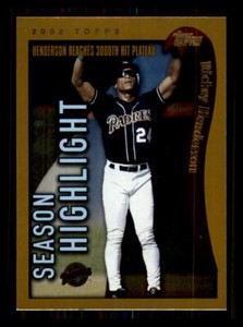 2002 Baseball Topps Rickey Henderson San Diego Padres #335 SHL
