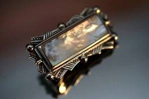 Sterling Silver 925 Mother of Pearl Brooch 7.65g - Picture 1 of 8