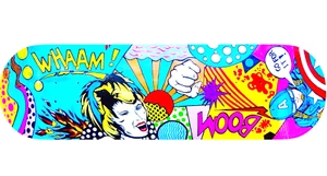 SKATEBOARD IV (AMERICA) POP Art Hand Painted . UNIQUE Signed . COLLECTOR COA - Picture 1 of 12
