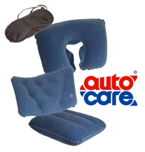AC - 4 Piece Inflatable Travel Kit inc Eye Mask Neck Back & Seat Cushion Pillow - Picture 1 of 2