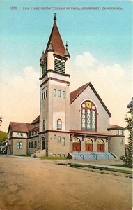 Berkeley Kalifornien ~ Erste presbyterianische Kirche auf einem Hügel ~ Postkarte von 1910 - Bild 1 von 2