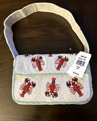 SolMer White Lobster Beaded Shoulder Bag Made in India Viral TikTok RARE New - Image 1 of 4