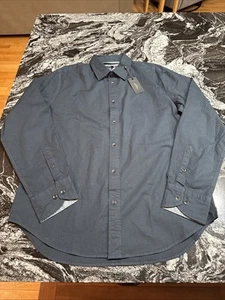 Rag & Bone Fit 2 Poplin Trey Woven Shirt Navy Blue Mens Size Large NWT $228 - Picture 1 of 9