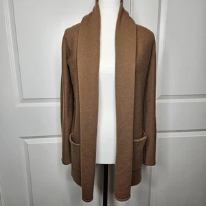 Cárdigan Suéter Babaton Lana Cachemira Frente Abierto Talla XXS Marrón Cuello Chal - Imagen 1 de 7