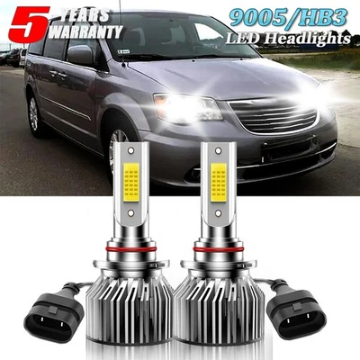 Faros LED bombillas de haz alto 9005 para Chrysler Town & Country 1998-2000 6000K Foto 1 de 4