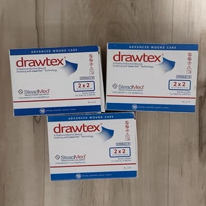 3 Box Lot Drawtex Wound Dressing Square 2 x 2" 10 Per Box Fast Shipping - Picture 1 of 2