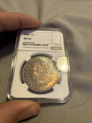 1886 Morgan Silver Dollar - Rainbow Toned - Image 1 of 3