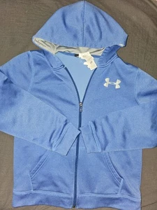 Under Armour Hoodie Blue Pullover Fleece Size Youth L - Picture 1 of 2