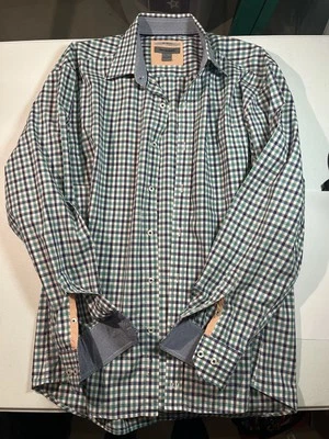 Camisa Johnson & Murphy Para Hombres Abotonada Ajuste A Medida Puño Abatible Grande Multicolor Foto 1 de 4