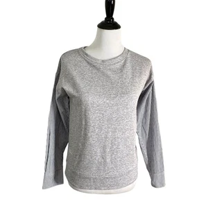 Vineyard Vines Mixed Media Pullover Sweatshirt Size S Gray Striped Sleeve Preppy - Picture 1 of 12