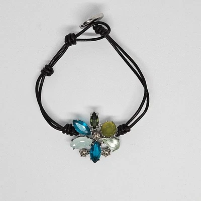 Pulsera envolvente de cuero Chloe + Isabel Color Burst azul verde B146BL rara Foto 1 de 4