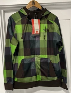 The North Face Hoodie Herren Small grün lila kariert TNF Apex Full Zip Softshell - Bild 1 von 16