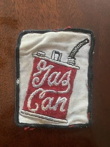 Retro GAS CAN Embroidered Cloth Patch Petroleum Oil Station Naperville IL 1960s - Picture 1 of 2