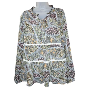 Mini Vestido Túnica Caballete Mujer Mediano con Volantes en Niveles Transparente Manga Larga Cottagecore Usado en Excelente Condición - Imagen 1 de 11