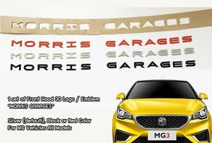 SILVER MORRIS GARAGES HOOD 3D ACRYLIC LOGO EMBLEM BADGE Letter For MG 3 HS ZS - Picture 1 of 6