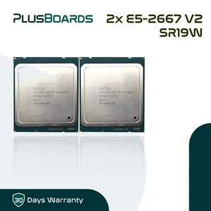Lot of 2 Intel Xeon E5-2667 V2 3.3GHz 8 Core 130W 25M 8GT/s CPU Server Processor - Picture 1 of 3