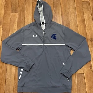 Under Armour Win It CGI 1/4 Zip Hoodie Track Jacket Mens Medium Gray Stretch - Picture 1 of 9