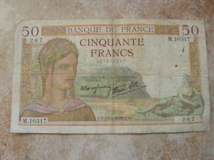 FRANCE BILLET DE 50 FRANCS DU 15-06-1939  (C971) - Picture 1 of 2