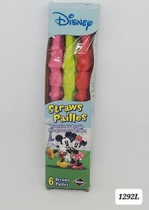 Disney Diamond Oversize Straws Reusable NOS 2004 Box 6 Count Mickey 1292L - Picture 1 of 4