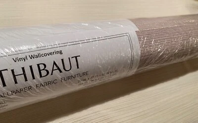 9YD THIBAUT T75162 TALUK SISAL Lilac Vinyl Faux Sisal Wallpaper $250 Retail - Image 1 of 4