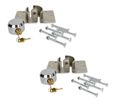 Paquete de 2 candados de grillete oculto con cerrojo de acero bloqueo de disco de hockey revestimiento cromado 2... Foto 1 de 4