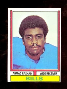 1974 TOPPS FOOTBALL AHMAD RASHAD ROOKIE CARD #105 EX-EXMT Buffalo Bills No Crs - Picture 1 of 2
