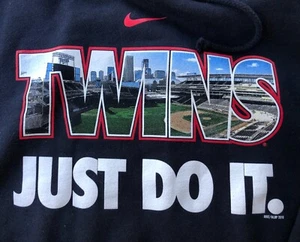 Sudadera con capucha Nike Just Do It 2010 temporada inagural Target Field Minnesota Twins XL - Imagen 1 de 8
