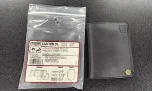 Strong Leather Co. Geldbörse mit verstecktem Abzeichen für 6 Kreditkarten - schwarzes Leder - Bild 1 von 6