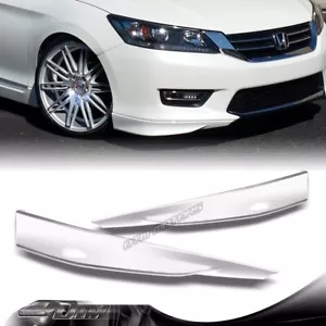 For 13-15 Honda Accord 4DR HFP-Style Painted White Front Bumper Splitter Lip 2pc - Picture 1 of 4