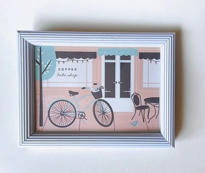 Hermosa bicicleta estilo vintage ilustraciones Paris café Foto 1 de 3