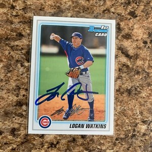 Logan Watkins Signed 2010 Bowman Rc Auto Chicago Cubs