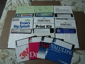 Commodore Sesame Street Lot + More, (10) 5.25" Disks total Tested, Print Kit - Picture 1 of 23