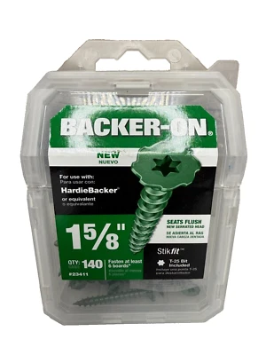 23411 BackerOn 9 por 1-5/8" Cabeza dentada Star Drive Tornillos para tablero de cemento Foto 1 de 4