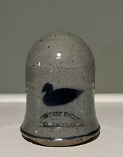Vintage Salt Glazed Cobalt Stoneware Bell Shaped Jug Vessel Duck Decoy 5”