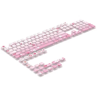 Sakura Pink PBT Keycaps set Clear Dyesub SAX for Cherry MX Mechanical Keyboards - Image 1 of 4