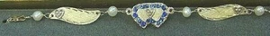 Brand New 14K Gold 3 Diamond Hearts/SAPPHIRE Anklet ~~Free Engrave~~ - Picture 1 of 2