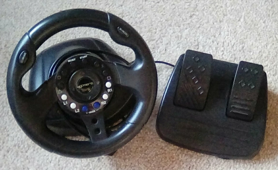 Gaming Steering Wheel and Pedals Controller Playstation 2 Two PS2 PSTwo PS - Image 1 of 1
