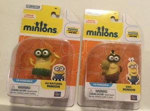 CRO MINION Minions AU NATUREL Lot of 2 Figures Thinkway Posable Movie Exclusive - Picture 1 of 2
