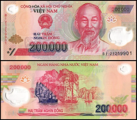 Vietnam 200,000 Dong Banknote, 2021, P-123l, UNC, Polymer USA SELLER  COA Cover