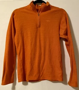 Patagonia Fleece Pullover Youth Size XL Navy Orange Striped Warm 1/4 Zip - Picture 1 of 7