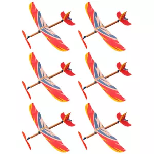 6PCS Airplane Models Throwing Glider Plane DIY Airplane Toys Kid Rubber Band - Picture 1 of 12