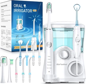 Electric Toothbrush and Water Flosser,600Ml Oral Irrigator Water Flosser with 7 - Picture 1 of 12