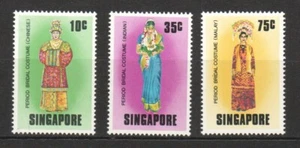 DISFRACES DE NOVIA DEL PERÍODO 1976 DE SINGAPUR COMP. JUEGO DE 3 SELLOS SC#25... - Imagen 1 de 3