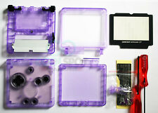 Game Boy Advance SP GBA SP Clear Atomic Purple Housing Shell Kit - UK Dispatch