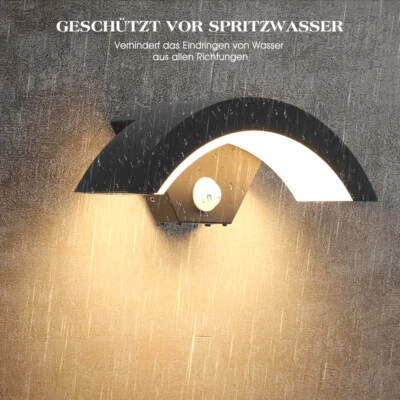 LED Außenleuchte Mit Bewegungsmelder Wandleuchte Anthrazit Sensor Wandlampe 18W - Bild 1 von 4